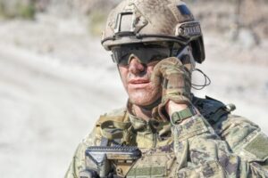 Army soldier calling