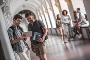 Students in the hall