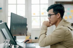 Computer programmer developing software application