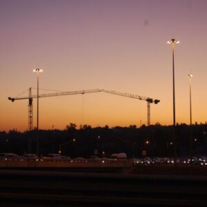 Construction with sunset in South Africa