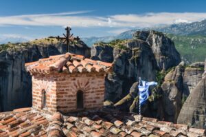 rooftops of meteora monasteries, Greece