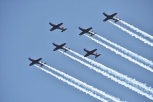 Royal Australian Air Force’s aerobatic display team flying in formation
