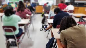 Students taking exams