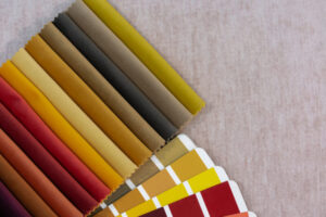 Multi Color guide palette with fabric samples.