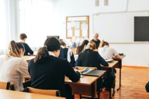 Students at school on lesson