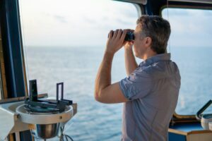 Navigational officer lookout on navigation watch