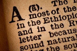 Close-up of a A, the 1st Letter of the Latin Alphabet
