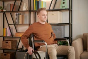 Depressed Young Man with Disability