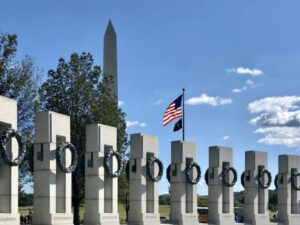 World War II Memorial on beautiful day