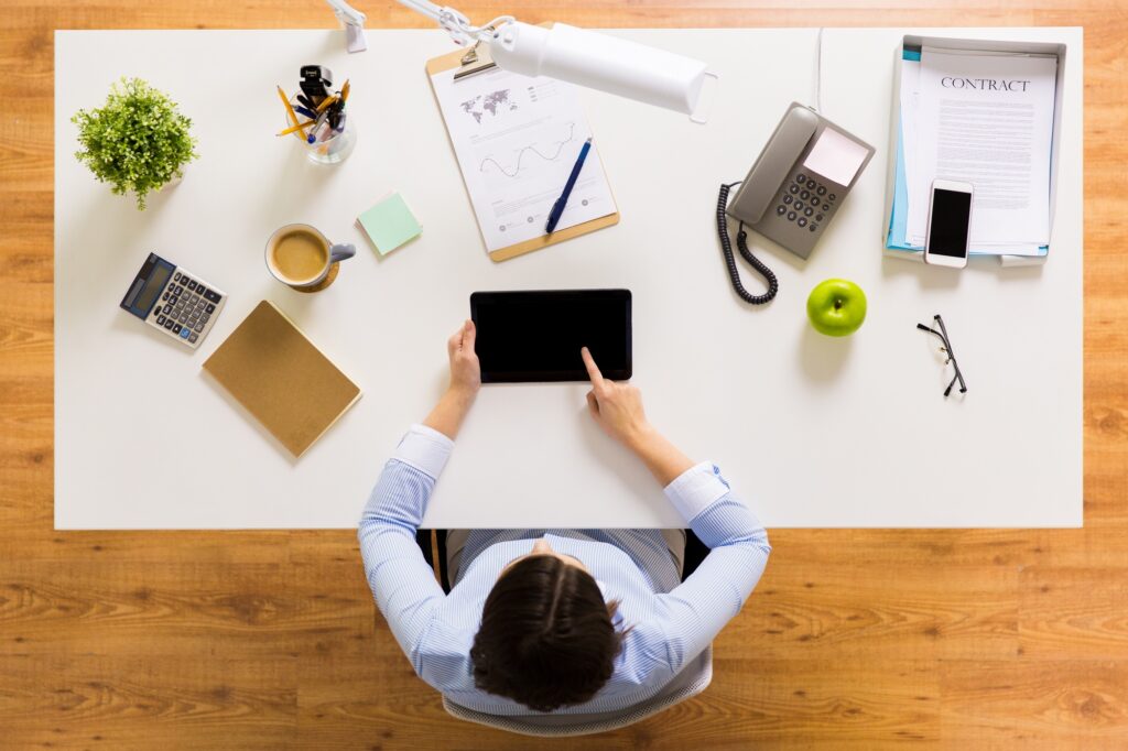 businesswoman with tablet pc at office