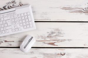 PC peripherals. White keyboard.